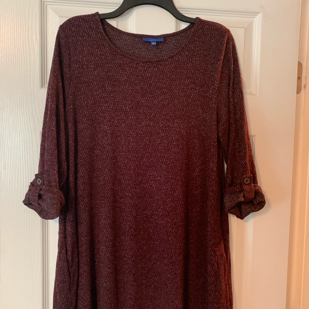 Apt Tabbed Sleeve Swing Dress